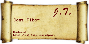 Jost Tibor névjegykártya